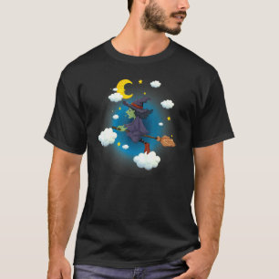 Magic Occult Witch Flying Broomstick T-Shirt