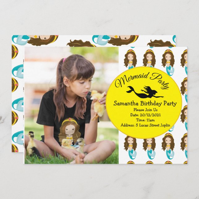 Magic of a Mermaid Party Invitation (Front/Back)