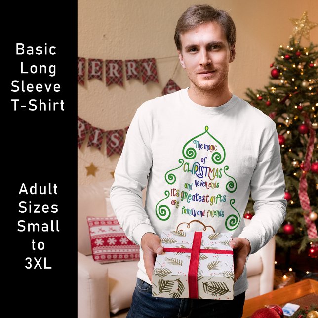 Magic of Christmas Typography in Tree Shape, ZSG T-Shirt (Magic of Christmas Typography in Tree Shape, ZSG T-Shirt)