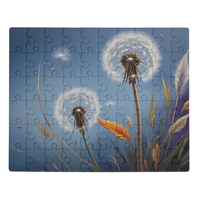 Magic of Dandelions in Nightsky AI Art Paintings  Jigsaw Puzzle (Puzzle Horizontal)