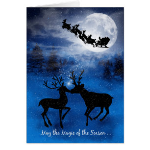 Magic of the Season Kissing Reindeer Christmas Cards