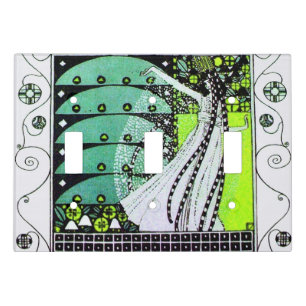 MAGIC OF THE SPRING BEAUTY FASHION ,Green Yellow Light Switch Cover