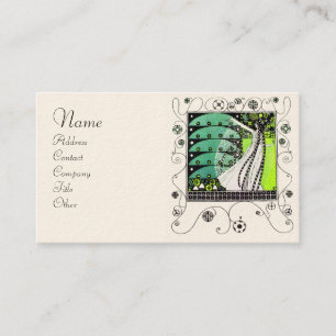 MAGIC OF THE SPRING bright  black white green Business Card