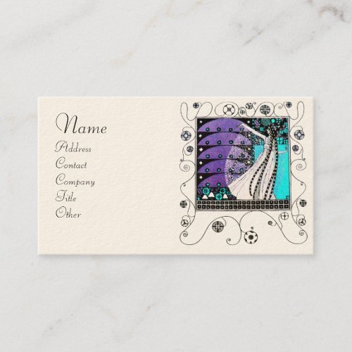 MAGIC OF THE SPRING bright blue black white purple Business Card
