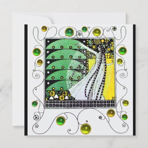 MAGIC OF THE SPRING bright green white yellow Invitation