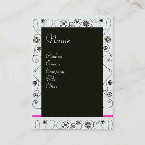 MAGIC OF THE SPRING bright pink black white brown Business Card