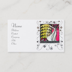 MAGIC OF THE SPRING bright pink black white yellow Business Card