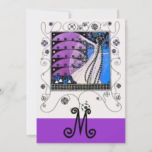 MAGIC OF THE  SPRING bright purple black blue Invitation