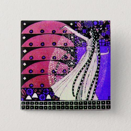 MAGIC OF THE SPRING bright red  black purple blue Pinback Button
