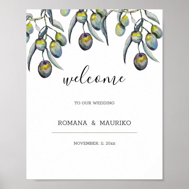 Magic Olives Watercolor Hand-painted Poster (Front)