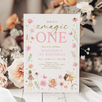 Magic One Floral Fairy Garden Birthday Invitation