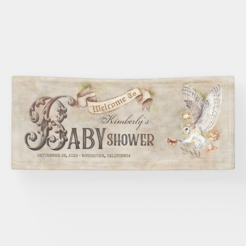 Magic Owl Baby Shower Welcome Banner