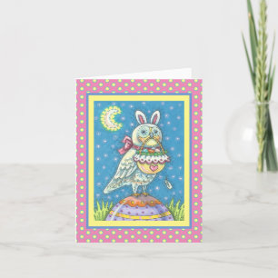 MAGIC OWL & EASTER BASKET GREETING NOTE CARD Verse