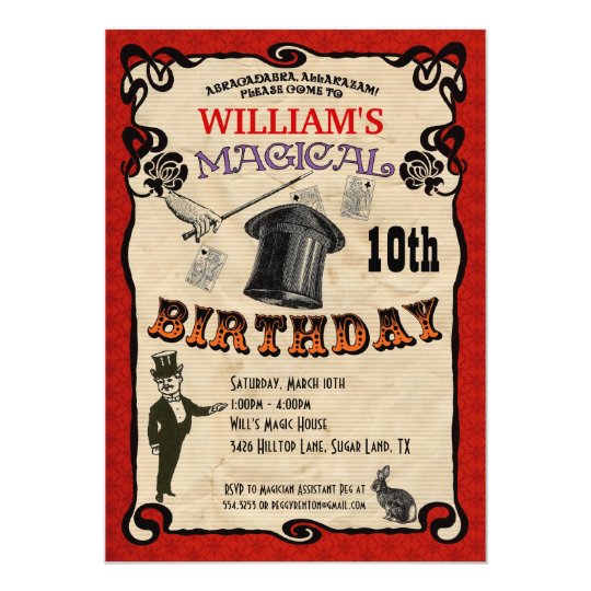 magic party invitation zazzle