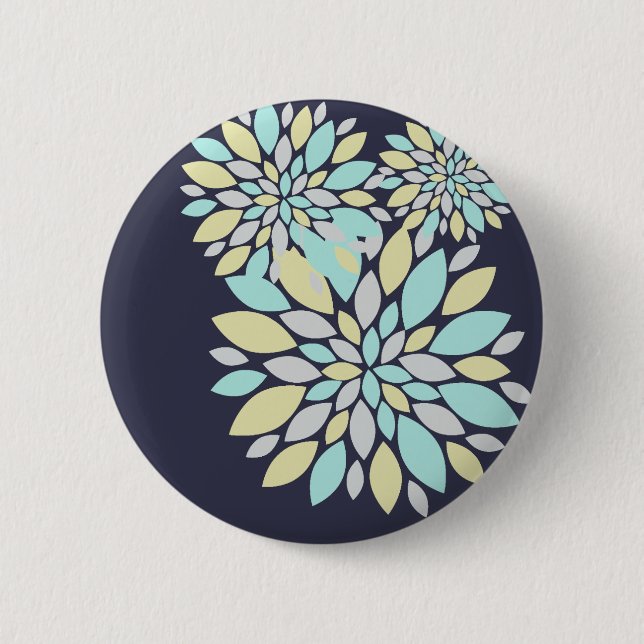 Magic Pastel Colour Flower Petals Button (Front)