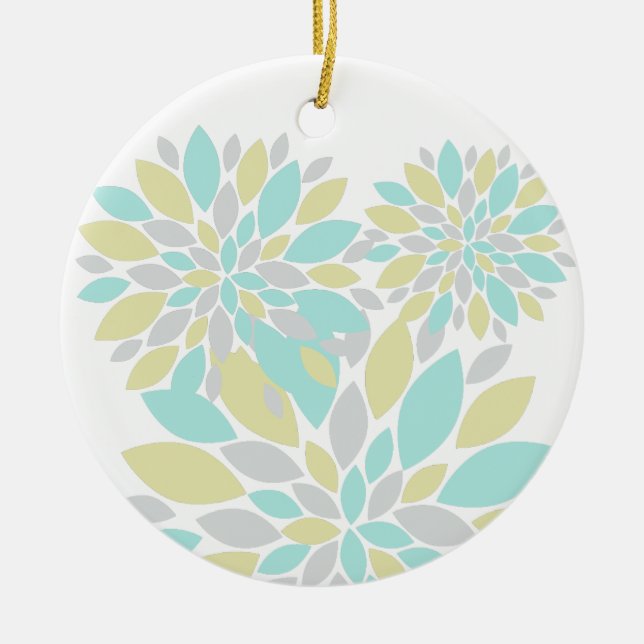 Magic Pastel Colour Flower Petals Ceramic Ornament (Front)