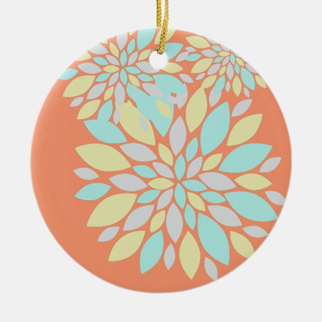 Magic Pastel Colour Flower Petals Ceramic Ornament (Front)