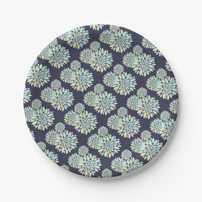 Magic Pastel Colour Flower Petals Paper Plates (Front)
