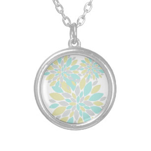 Magic Pastel Colour Flower Petals Silver Plated Necklace
