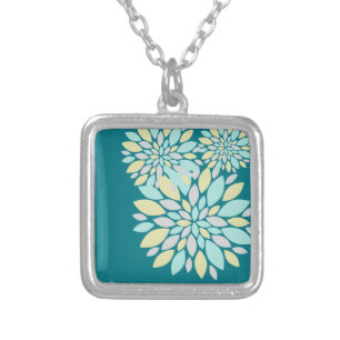 Magic Pastel Colour Flower Petals Silver Plated Necklace