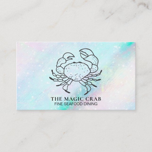 *~* Magic Pastel Crab Fine Dining by The Beach Business Card (Front)