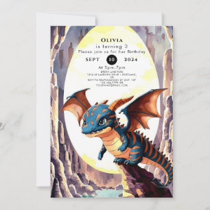 Magic Pastel Dragon Birthday Invitation