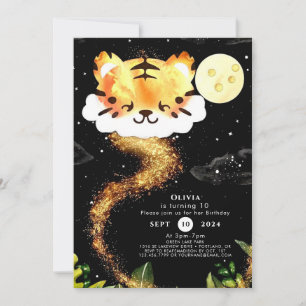 Magic Pastel Tiger Birthday Invitation