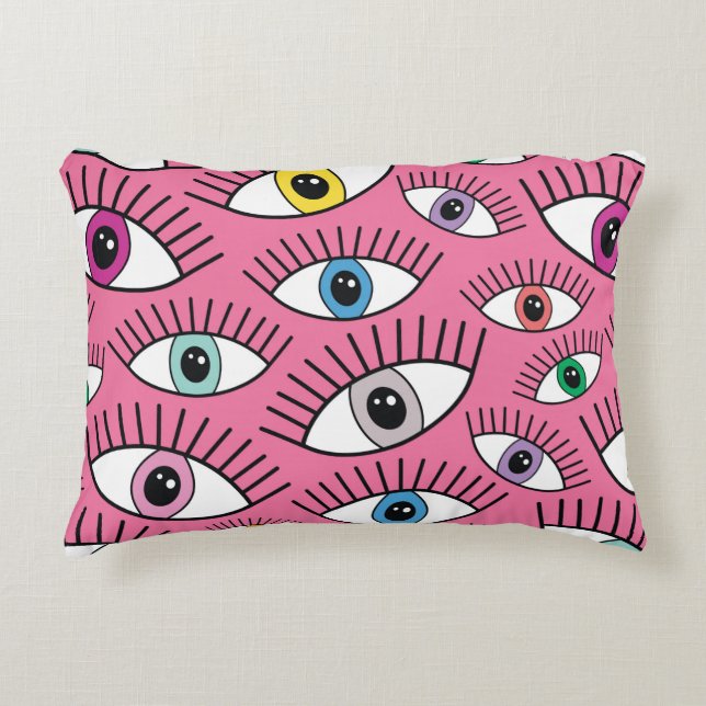 Magic pattern with colorful eyes. Mystic backgroun Accent Pillow (Front)