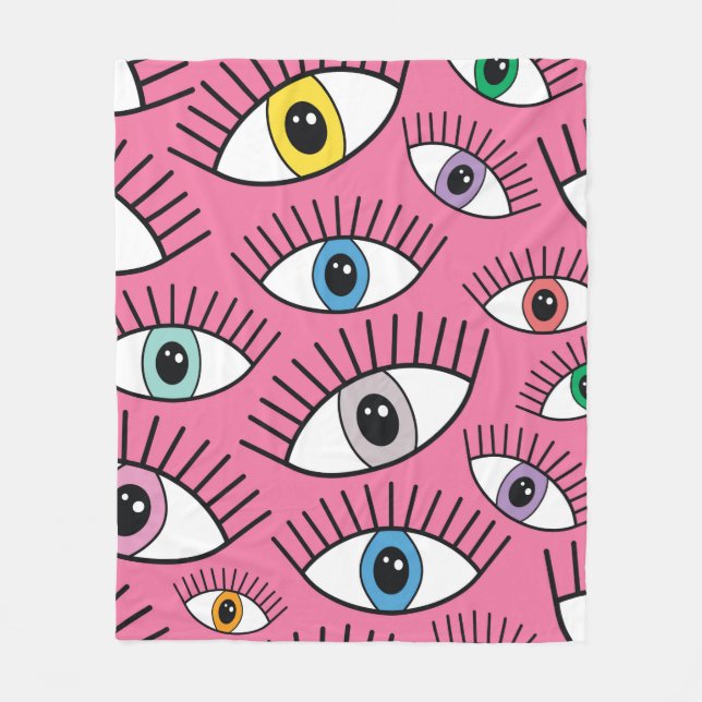 Magic pattern with colorful eyes. Mystic backgroun Fleece Blanket (Front)