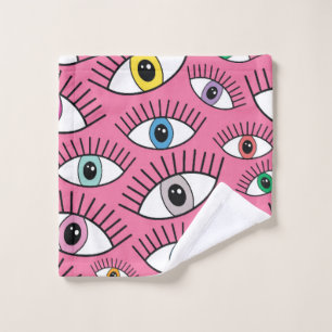 Magic pattern with colorful eyes. Mystic backgroun Wash Cloth