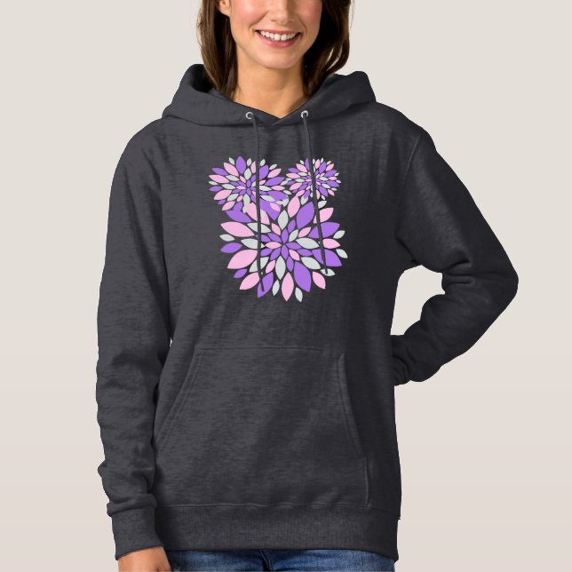 Magic Petals Purple Flowers Hoodie (Front)