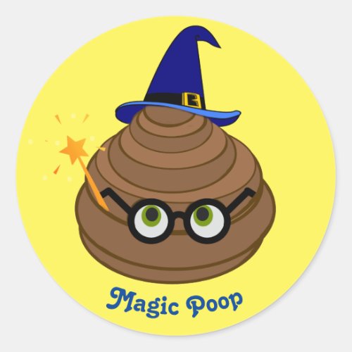 Magic Poop Emoji Classic Round Sticker