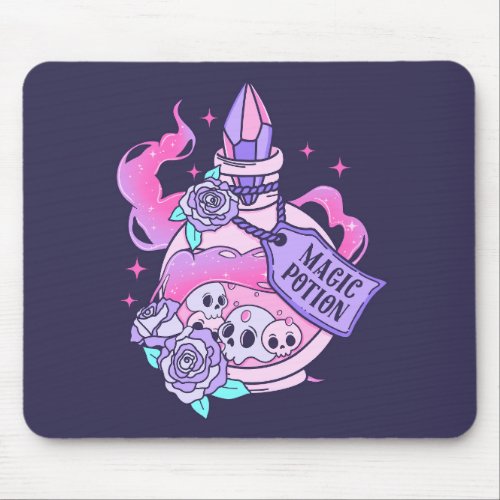 Magic Potion Cute Pink Halloween Potion Bottle Mouse Pad