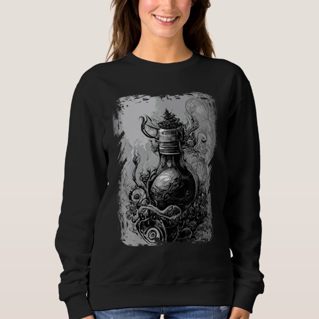 Magic Potion Occult Horror Illustration Gothic Wit Sweatshirt (Front)