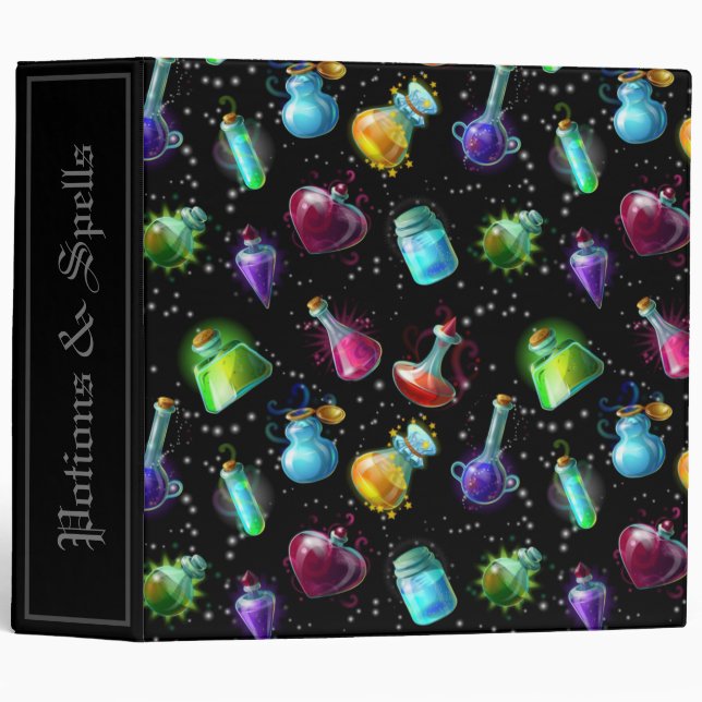 Magic Potions Pattern 3 Ring Binder (Front/Spine)
