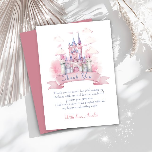 Magic Princess Castle Girl Birthday Thank You Card (Creator Uploaded)