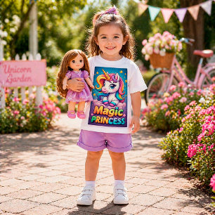 🦄 Magic Princess Rainbow Unicorn Cute Cartoon T-Shirt