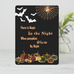 Magic Pumpkins Glow By Night Halloween Ghosts Fun Holiday Card