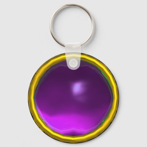 MAGIC PURPLE  AMETHYST GEM STONE KEYCHAIN