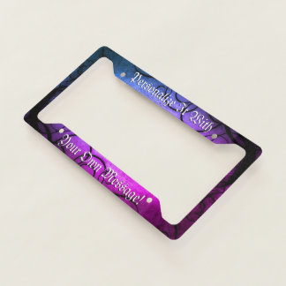 Magic Purple Blue With Gothic Swirls License Plate Frame