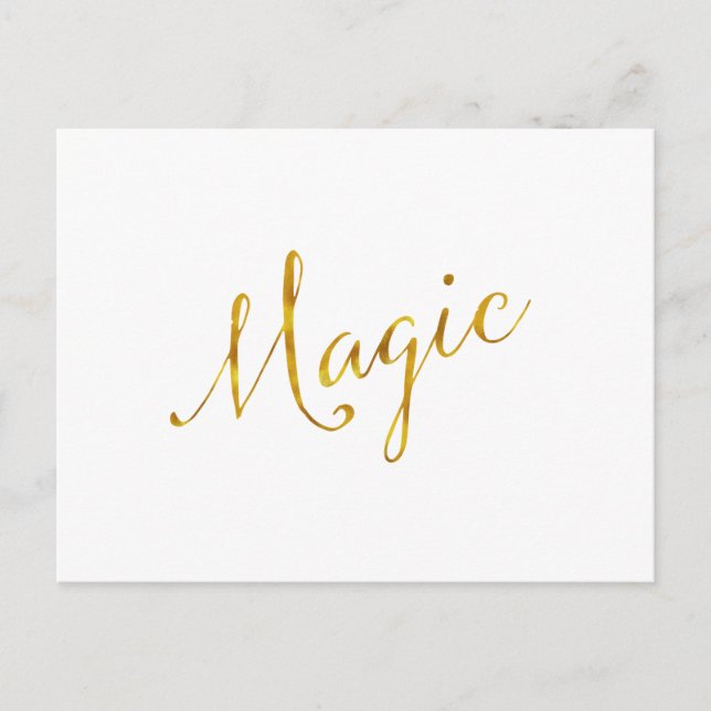 Magic Quote Faux Gold Foil Quotes Humor Sparkly Postcard (Front)