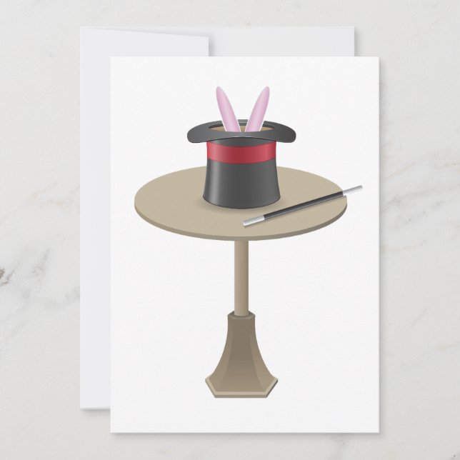 Magic Rabbit in Hat with Wand Invitation (Front)
