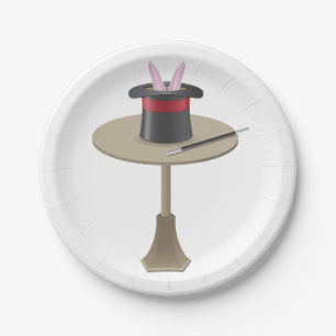 Magic Rabbit in Hat with Wand Paper Plates