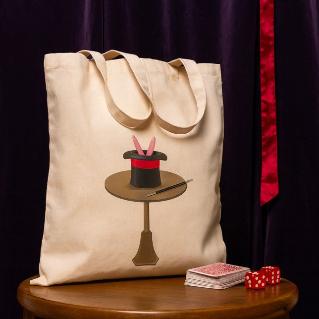 Magic Rabbit in Hat with Wand Tote Bag (Creator Uploaded)