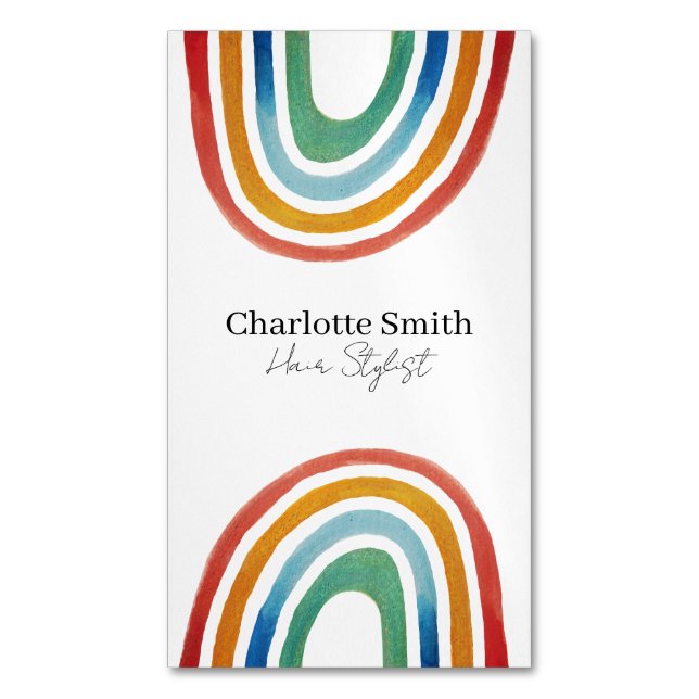 Magic Rainbow Business Card Magnet (Front Vertical)