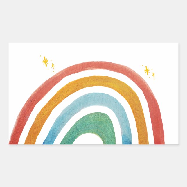 Magic Rainbow Rectangular Sticker (Front)