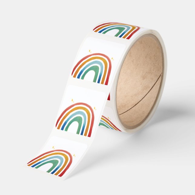 Magic Rainbow Square Sticker (Roll)