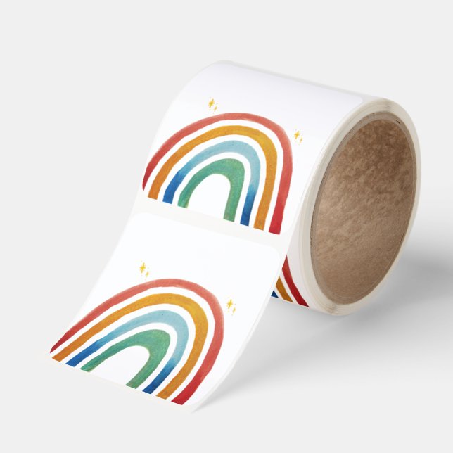 Magic Rainbow Square Sticker (Roll)