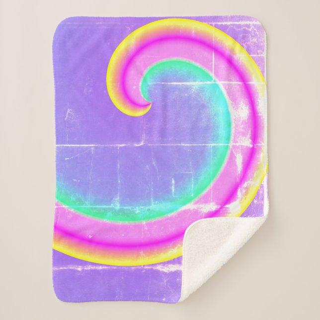 Magic Rainbow Wave Pink Purple Blanket (Front)