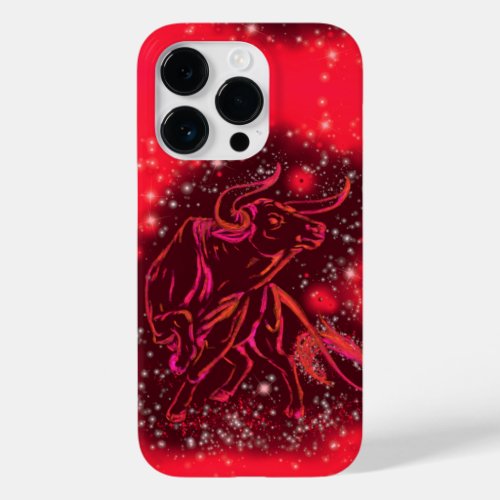 Magic Red Bull Running iPhone Case Starry Night